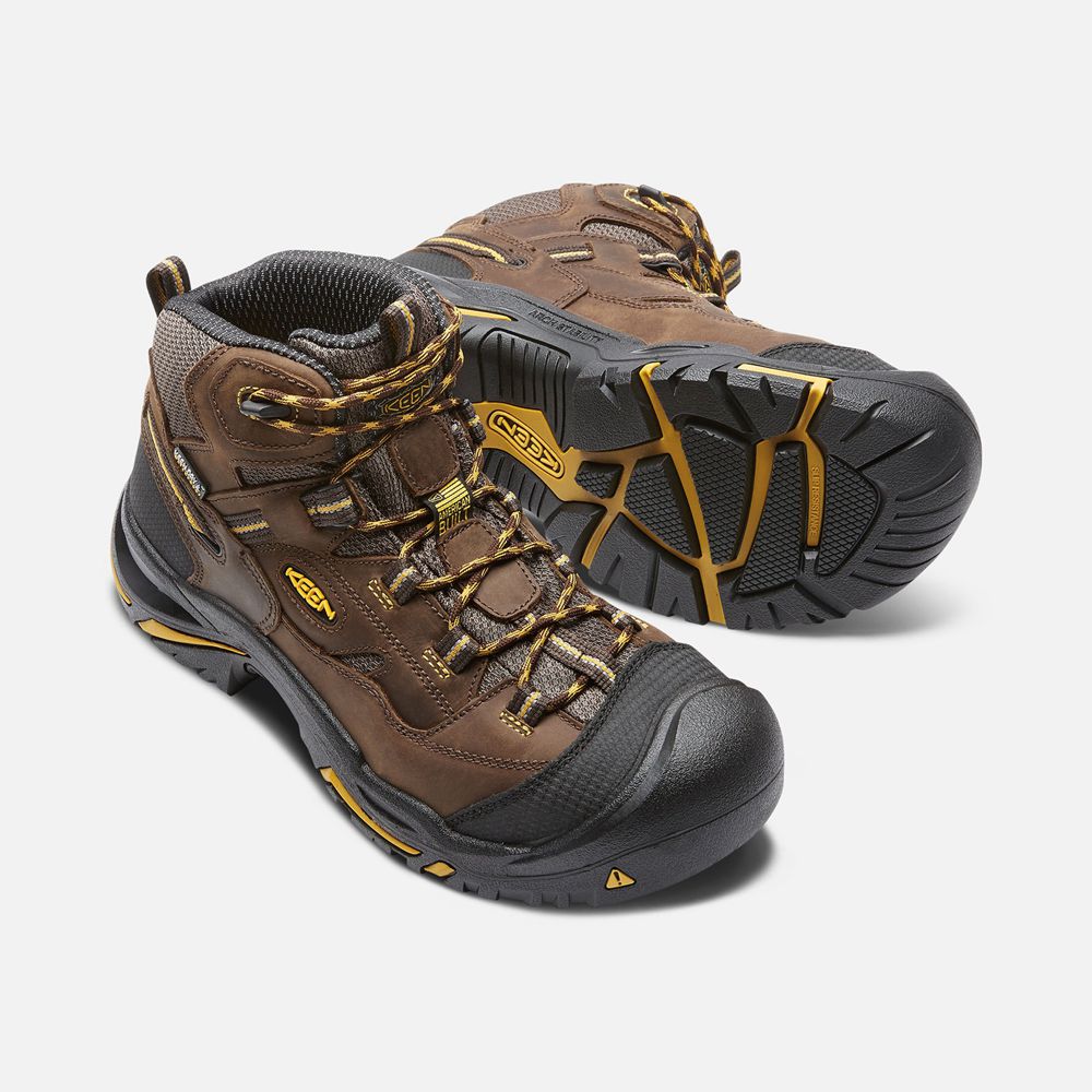 Cizme Keen Romania Barbati Maro Braddock Waterproof Mid (Steel Toe) 1293-YNMED